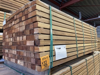 Ca. 168x Guyana Teak regels geschaafd, 45x68mm, lengte 215cm